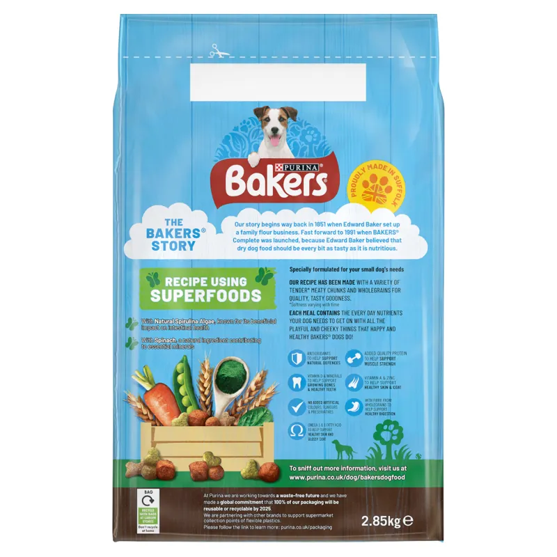 Bakers Adult Small Dog Beef 2.85kg-1